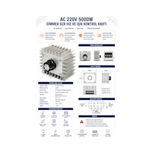 Ac 220v 5000w Dimmer - Scr Hız Ve Işık Kontrol Kartı