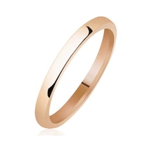 Stillove 2 Mm Düz Bombeli Rose Gümüş Alyans Rose Gold