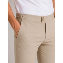 Classics Men Erkek Esnek Tokalı Likralı Bilek Boy Kumaş Pantolon 7694 Bej