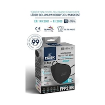 Musk  Ffp2/N95 Maske Siyah Renk 10 Adet