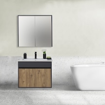 Aras Tk. Asma Alt+üst+lavabo Antrasit/atlantik Çam 65 Cm