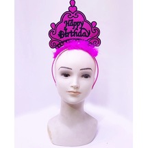 Happy Birthday Neon Fuşya Renk Doğum Günü Tacı 24x15 Cm 0-99