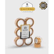 6 Adet Hotmelt Kahverengi Koli Bandı 50mm X 100mt Güçlü Yapışkan