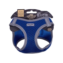 Doggie Havalı Dokuma Reflektör Serisi Küçük Irk Göğüs Tasması Mavi 2XS-26-30Cm Mavi