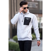 Madmext Karmelanj Baskılı Kapşonlu Sweatshirt 6004 Karmelanj