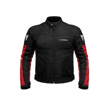Venom Dynamic 4 Mevsim Ce Korumalı Siyah Kırmızı Motorcu Montu