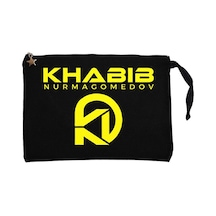 Khabib Logo Siyah Clutch Astarlı Cüzdan / El Çantası Siyah