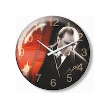 Atatürk Ve Bayrak Duvar Saaati Çok Renkli