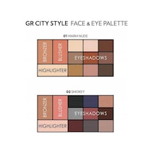 City Style Face & Eye No: 01 Warm Nude - Allık, Bronzer, Aydınlatıcı Ve 9&apos Lu Far Paleti 0