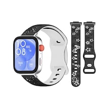 Huawei Watch Fit 3 İle Uyumlu Floraflex Çiçek Desenli Silikon Kordon