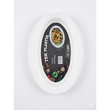 Sert Plastik Kayık Tabak 6'li Set 32 Cm Kırılmaz, Yıkanabilir, Piknik, Servis Ve Sunum Tabağı Çok Renkli