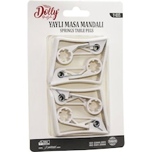 4 Parça Plastik - Yaylı Masa Örtüsü Mandalı Kıskacı Çok Renkli