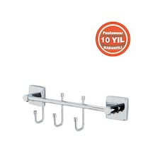 Çelik Banyo Paslanmaz Pirinç Vizyon3^lü Kancalı Askılık Havlu Askısı Krom