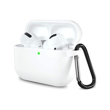 Airpods Pro 1. Nesil İle Uyumlu İnce Ve Hafif Silikon Kılıf, Yumuşak Esnek Tasarım, Anahtarlıklı, Kablolu Ve Kablosuz Şarj Uyumlu Beyaz A2084 A2083 A2190