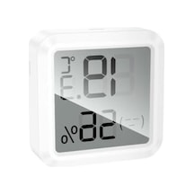 Lcd Ekranlı Dijital Sıcaklık Ve Nem Ölçer, Masaüstü Ve Duvar Tipi Kullanım İçin Uygun Beyaz