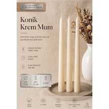 Exepazar Beyaz Kokusuz Dumansız Uzun Süre Yanış 100% Parafin Dekoratif Mum 3'lü Set Bej