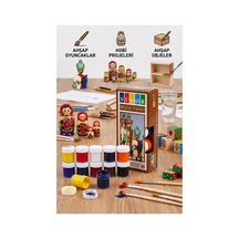 Ahşap Boyası 10 Renk 20ml 1 Paket Südor 10 Lu Ahşap Boya Yüksek Kapatıcılık Kesik Uçlu Sünger Fırça Canlı Renk