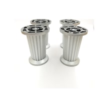 4 Adet -10 Cm Plastik Çizgili Konik Ayak Siyah Mobilya,koltuk,baza,tv Ünitesi,dolap Vb. Ayağı Gri - 80661149 Gri