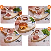 Hamburger ve Köfte Kalıbı Köfte Presi Şekillendirici Burger Press Pratik Köfte Yapma Aparatı Beyaz
