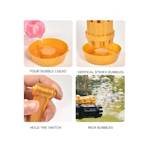 2 Adet Siyah Gold Çoklu Köpük Atan Köpük Tabancası Vıp Bubbles Gun Pilli Baloncuk Tabancası 20x7 Cm
