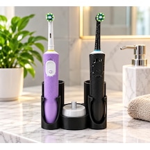 Oral-b Uyumlu İkili Şarjlı Diş Fırçası Standı Zyndo Siyah