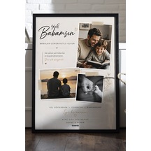 Kişiye Özel Babalar Günü Çerçeveli Poster, Babalar Günü Hediyesi, Babalar İçin Doğum Günü Hediyesi