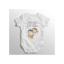 Babylimon Doğum Günün Kutlu Olsun Canım Babam Baskılı Bebek Zıbını Beyaz - 132207211 Beyaz