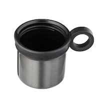 - Termos - 460ml - Koyu Gri Renk - Paslanmaz Çelik - Çift Katmanlı - 12 Saat 24 Saat Soğuk Tutar - Bardaklı Kapak Özelliği Açık Beyaz