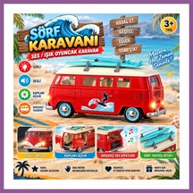 Bezos S01005718 Sörf Karavanı Ses/ışık Oyuncak Karavan Rengaren
