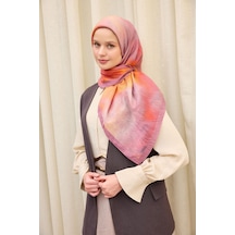 Silk Home Velora Eşarp Sis Desen Gül Kurusu 90x90 Çok Renkli