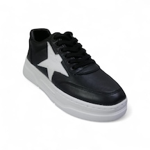 Durmazshoes Hakiki Deri Casual Ayakkabı Siyah - Beyaz