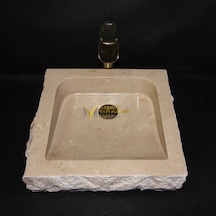 Bej Mermer Eğimli Patlatma Lavabo