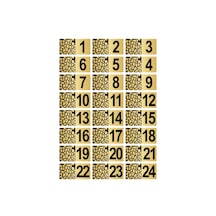Metal Kapı Masa Dolap Posta Kutusu Numarası 6X12 cm Altın Renk (1…24)