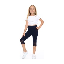 Toontoy Kids Toontoy Kız Çocuk Paça Dantel Detaylı Kapri Lacivert