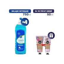 Turmepa Bulaşık Deterjanı 750 Ml X 4, El Kremleri Hediye