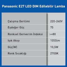 E27 Led Dim Lamba 10.5w 1055lm 2700k