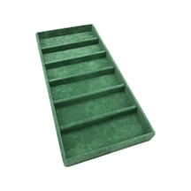 Yerli Üretim Lefkoşa Model Süet Kumaş Yeşil Renk 38 Cm / 19 Cm Gözlük Sergileme Çekmece İçi Stand Çok Renkli