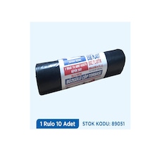 Çöp Torbası Büyük Boy Büzgülü Siyah Hışır 65X70 6 Rulo
