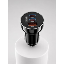 Hızlı Şarj Adaptörü 60w Çift Usb-c Ve Usb-a Araç İçi