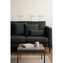 Kadife Serisi Antrasit Kırlent, Yastık Kılıfı En: 45 Boy: 45 Antrasit