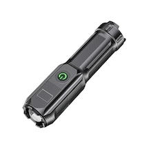 Led Şarj Edilebilir El Feneri Mini El Yakınlaştırılabilir Siyah Siyah