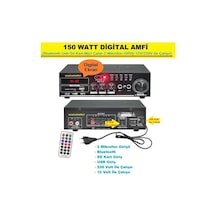150 Watt Seslendirme Amfi Bluetooth Usb-sd Kart-mp3 Çalar-2 Mikrofon Gırış-12v/220v