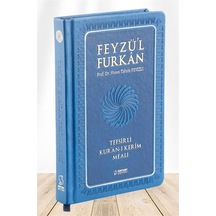 Feyzü'l Furkan Tefsirli Kuranı Kerim Meali Lacivert (Büyük Boy-Sadece Türkçe Meal-Kalın Cilt)