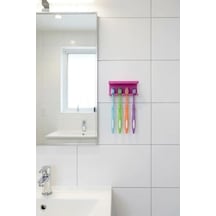 Usin Yapışkanlı Çok Amaçlı Diş Fırçası Asacağı Askılığı Askılık Diş Fırçalık Banyo Organizer Beyaz Açık Ahşap