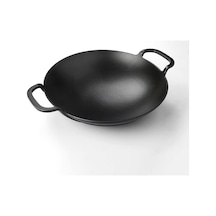 Ayrex Lava Döküm Wok Tava, Metal Kulplu, 38cm, Siyah Diğer
