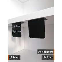 10 Adet Silinebilir Karatahta Siyah Etiket 5 x 5 CM Dik Yapışkanlı