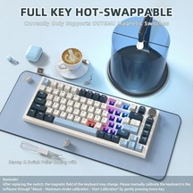 Attack Shark K85 Mekanik Klavye 75% Kompakt Tasarım, Manyetik Anahtarlar, Ayarlanabilir Tepki Süresi, Rgb Işık, Döner Kontrol Tuşu, Dks/mt/tgl Destekli, Pc/mac Uyumlu - Blue