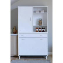 Eliusta Mira Dolap 6 Bölme Çok Fonksiyonlu Banyo Dolabı 95 Cm Beyaz Sepetli Dolap 95x171x32,5 Cm Organizer Beyaz