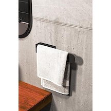 Zift Unique Paslanmaz Çelik Mat Siyah Havlu Askısı - Banyo & Tuvalet Yapışkanlı Havluluk
