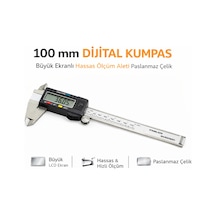 Senbang 100 Mm Dijital Kumpas Büyük Lcd Ekranlı Hassas Ölçüm Aleti Paslanmaz Çelik